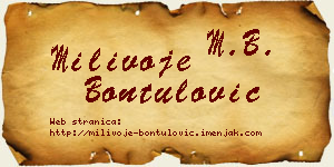 Milivoje Bontulović vizit kartica